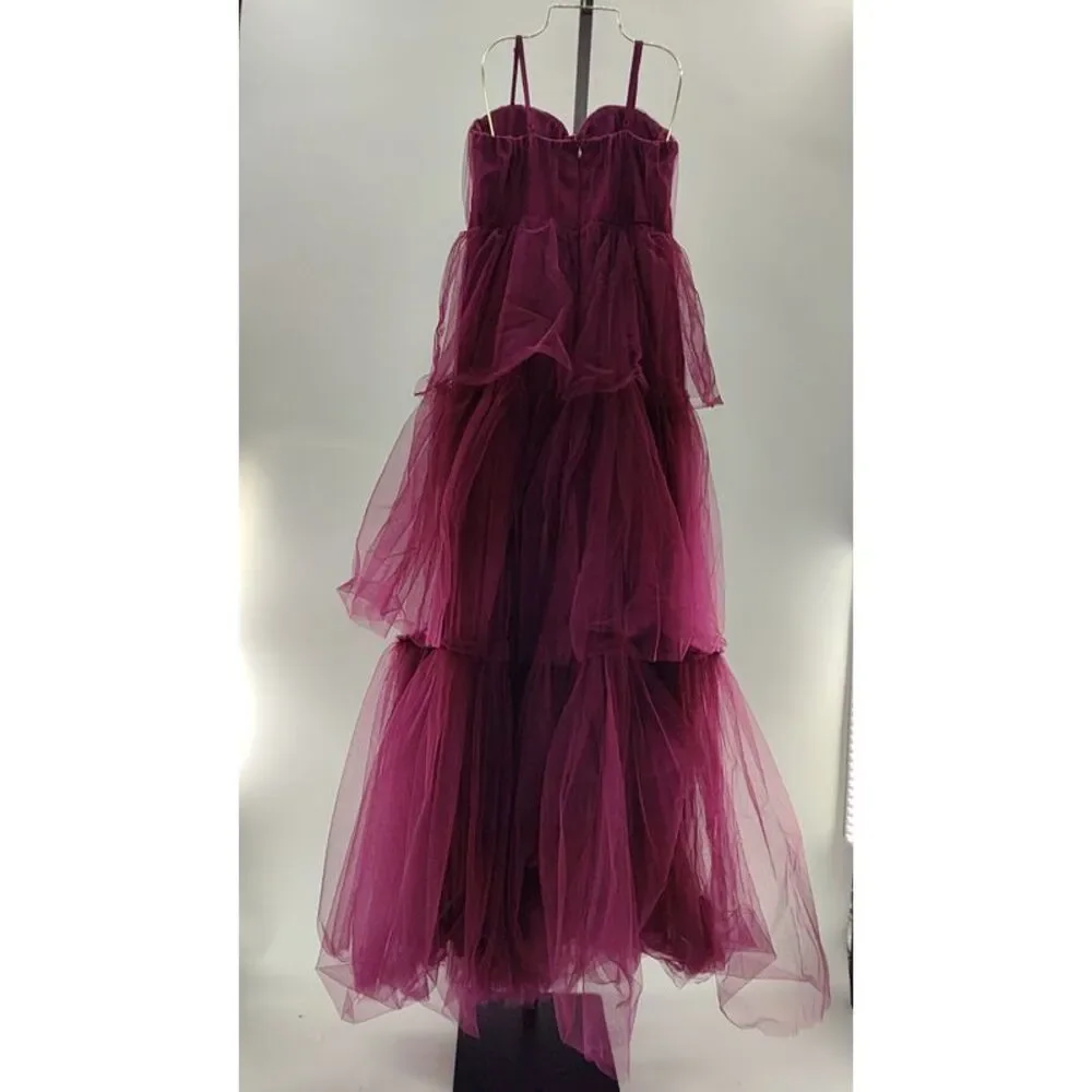 Lulu's Burgundy Layered Tulle Dress - Picture 3 of 3